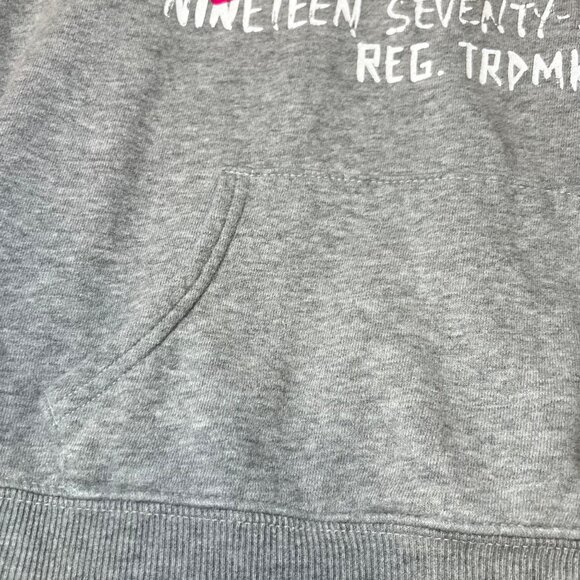 American Eagle Hoodie Womens Medium Grey Pink Logo Casual Sweatshirt Cozy Trendy - Picture 7 of 13